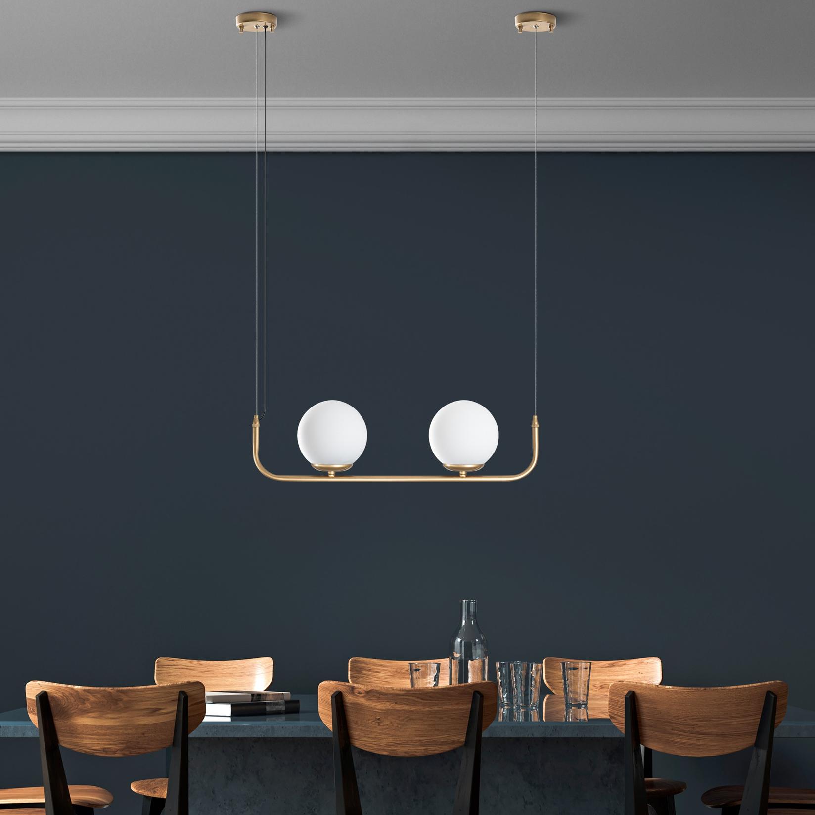 Opviq Luster Faruk-13711, 20-110cm, 2xE14, 90 cm Kabl, Zlatne boje