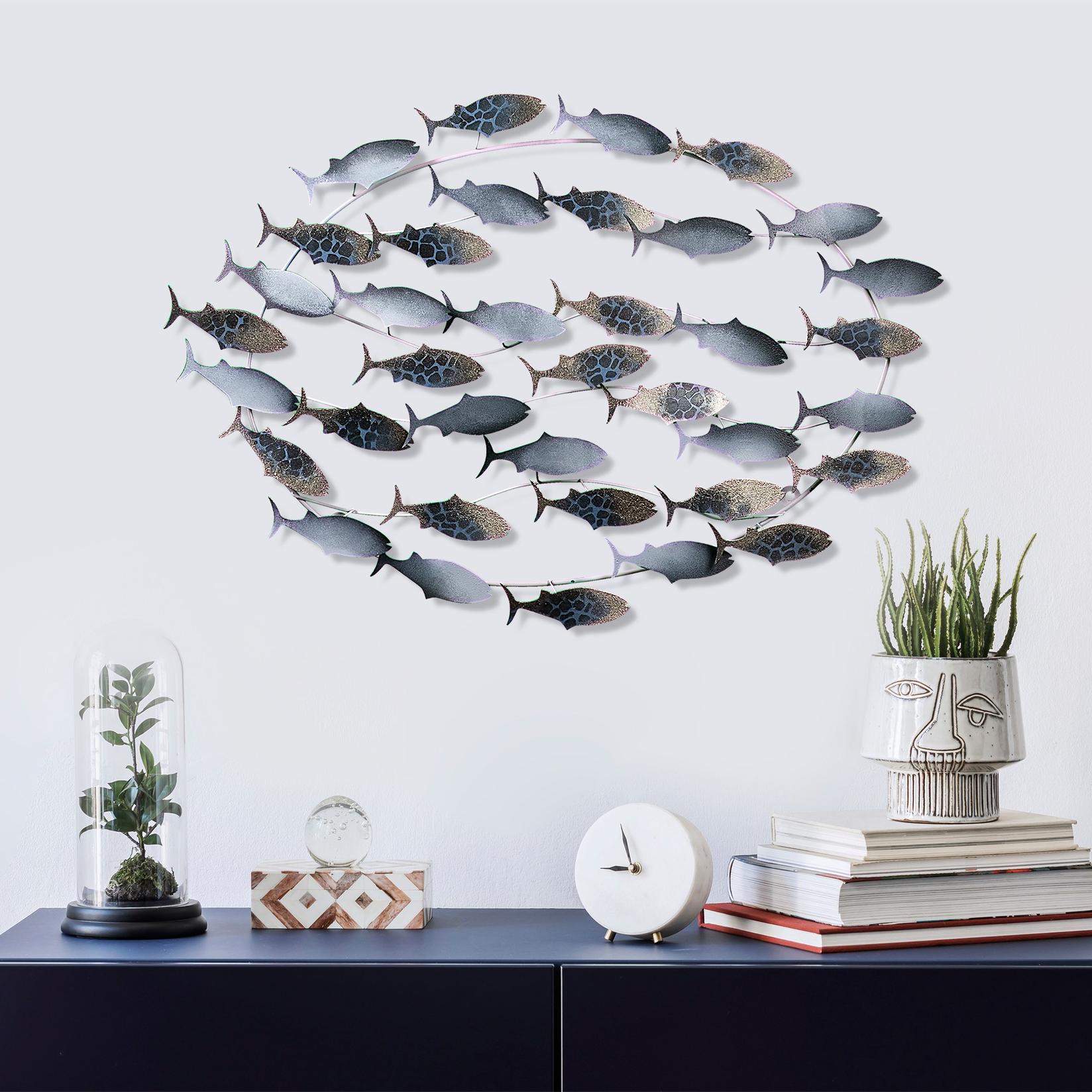 Wallity Zidna dekoracija Alabalik 3, 94x58x4 cm, Šarena