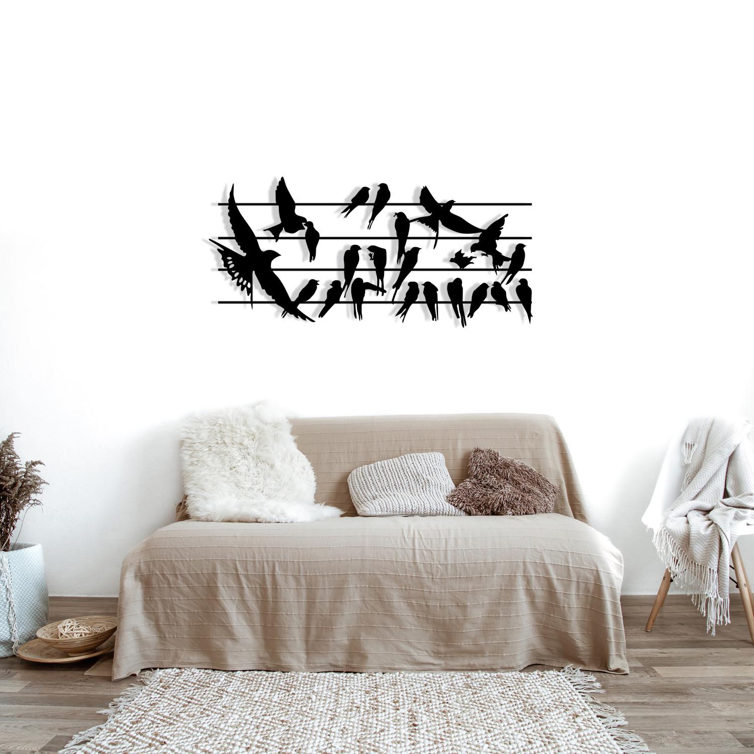 Wallity Zidna dekoracija Uccello-M123, 69x32 cm, 1.2 mm, Crna