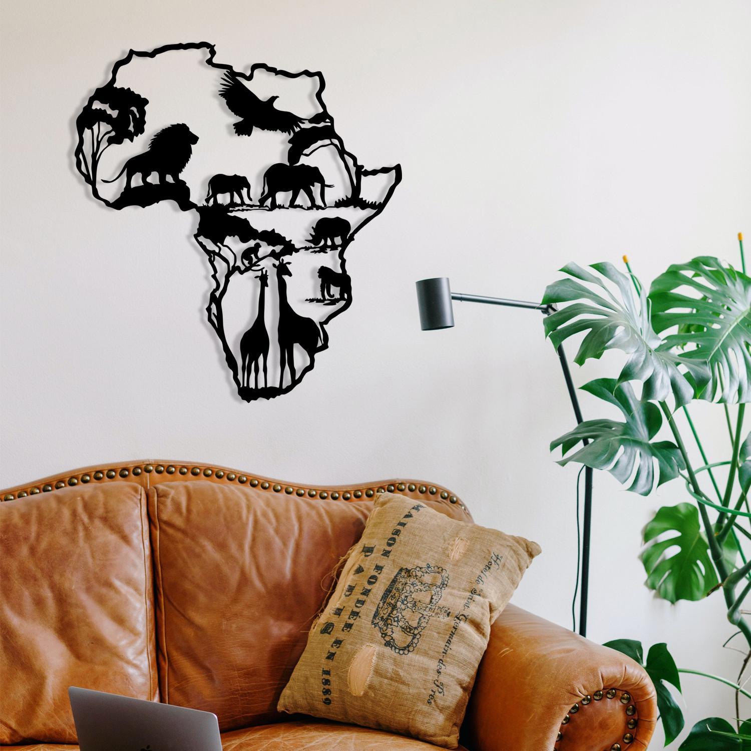Wallity Zidna dekoracija African 2, 52x57 cm, 1.2mm, Crna