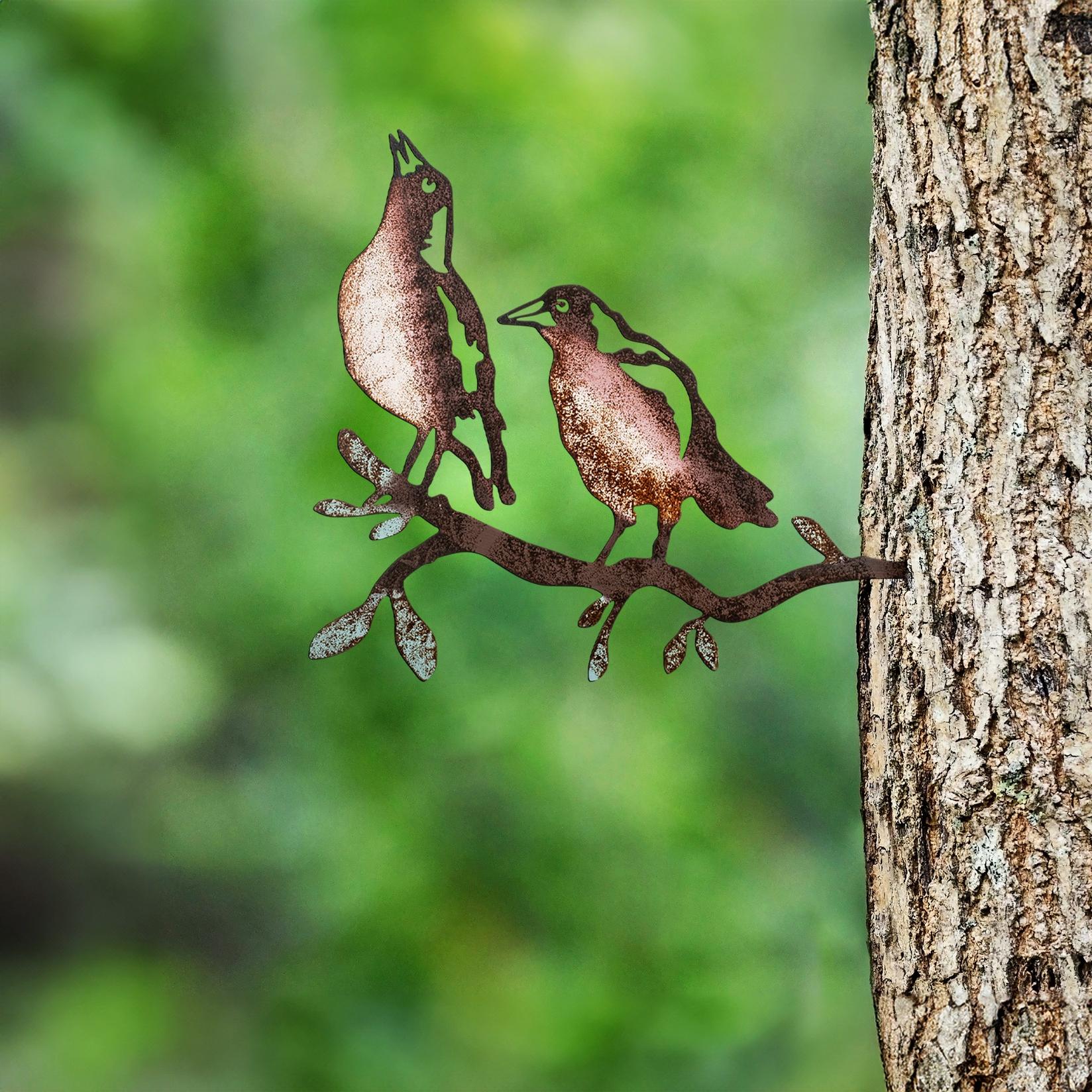 Aberto Design Dekorativna figura Bird on the branch 29, 39x45 cm, 1.5 mm, Bronzane boje