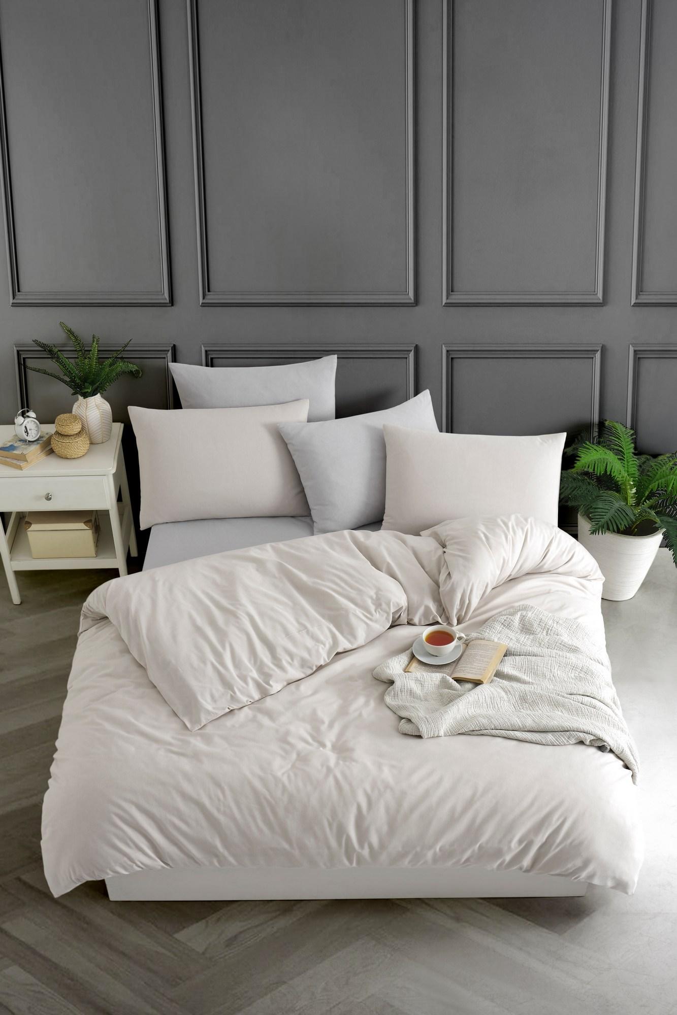 L'essentiel Maison Komplet posteljina Yarn Dyed Fitted, 200x220cm, Bež