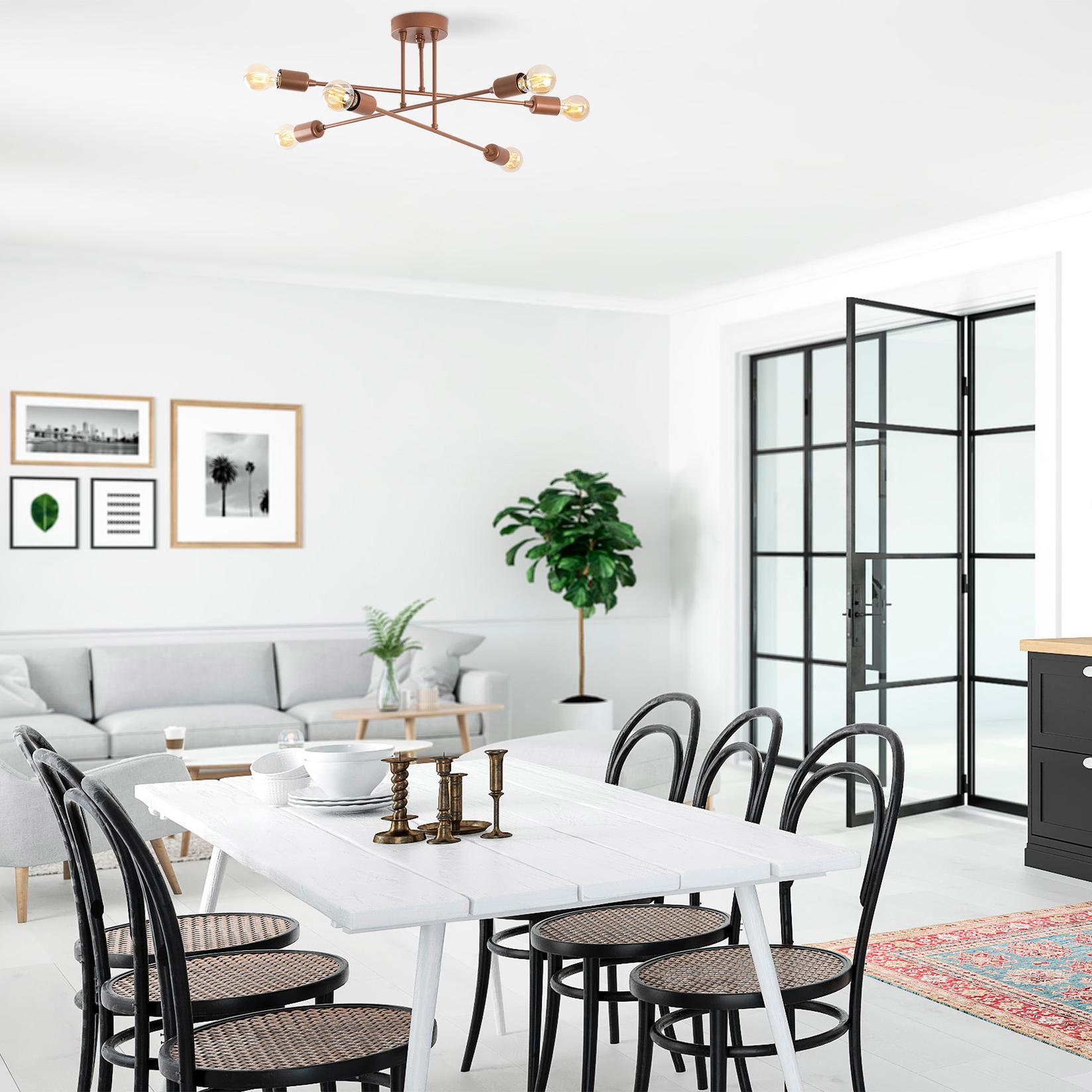 Opviq Luster Fleur-1502, 66x66 cm, 6xE27, 40W, Bakarne boje