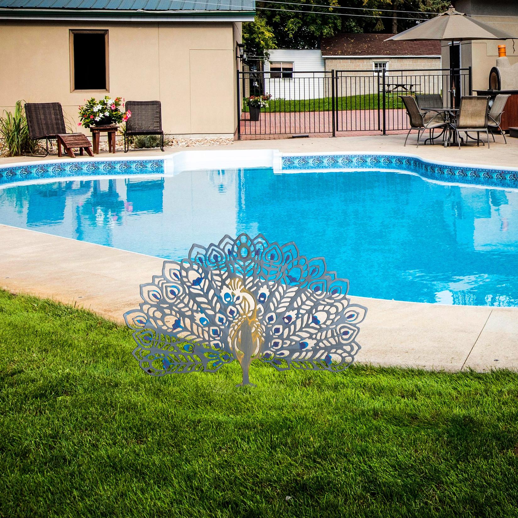 Aberto Design Dekorativna figura Peacock v3, 60x38 cm, 1.5 mm