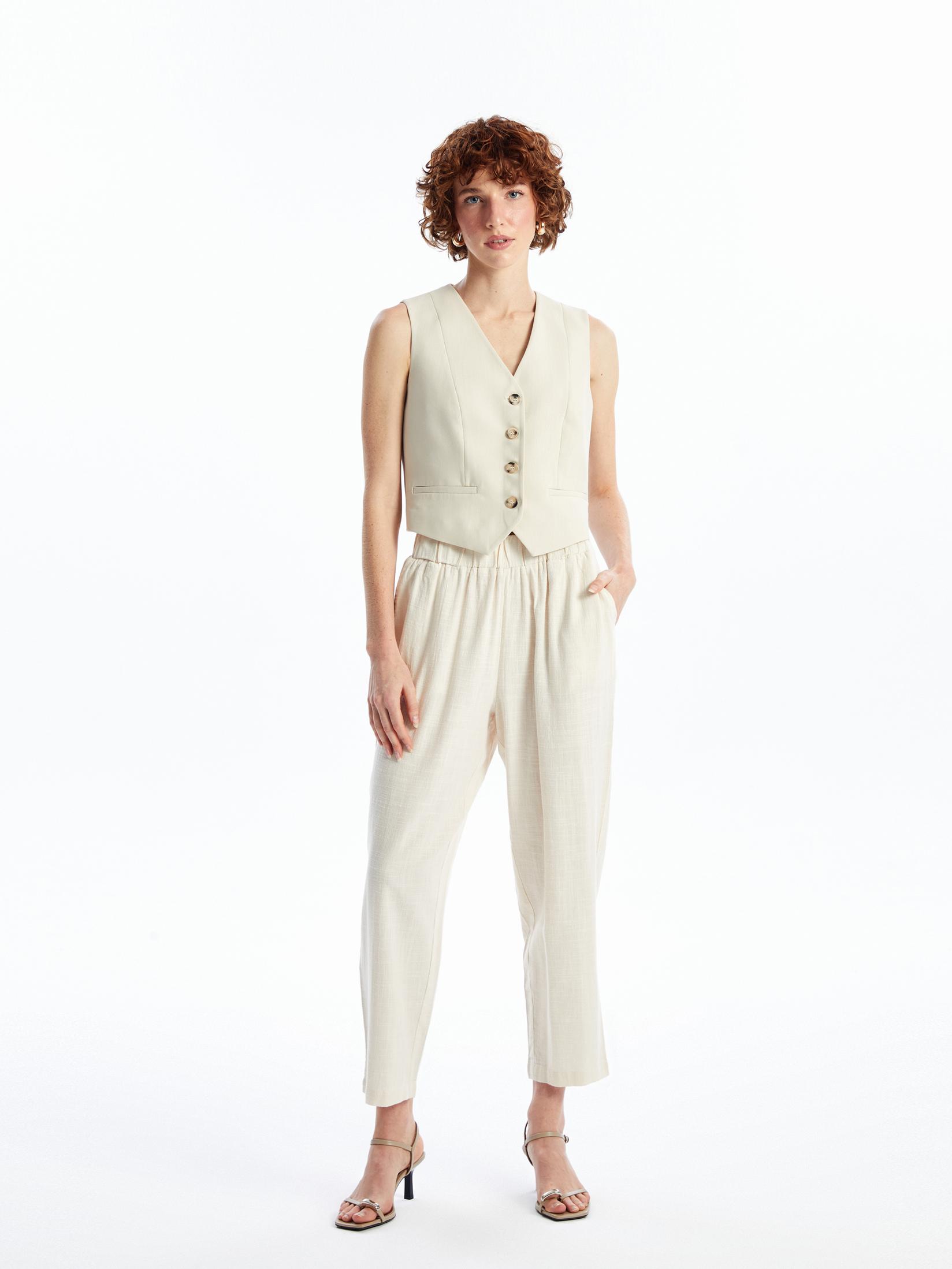 LC Waikiki Ženske pantalone S4JF30Z8-QW4, Bež