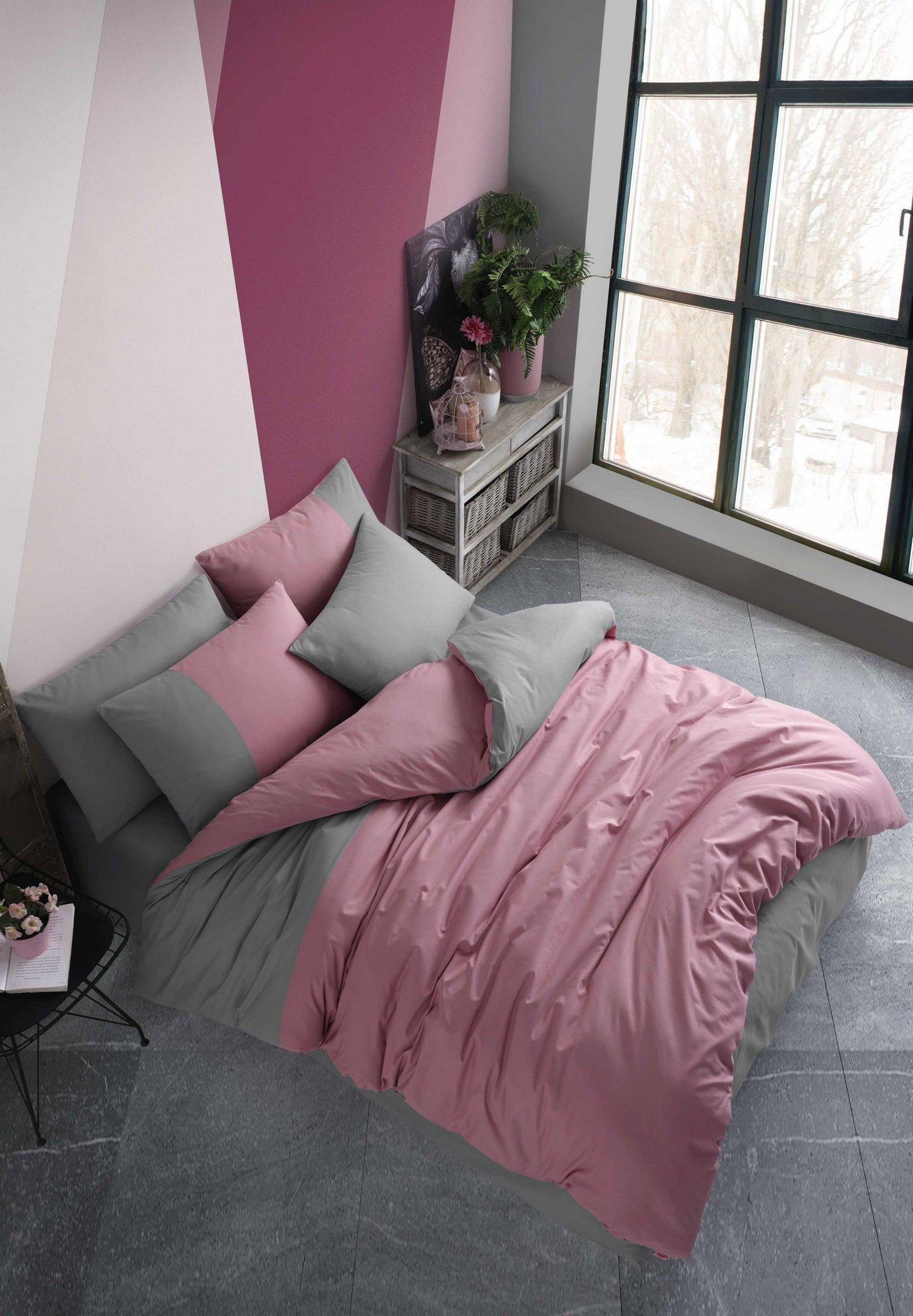L'essentiel Maison Komplet posteljina Diamond, 200x220 cm, Roze-Antracit