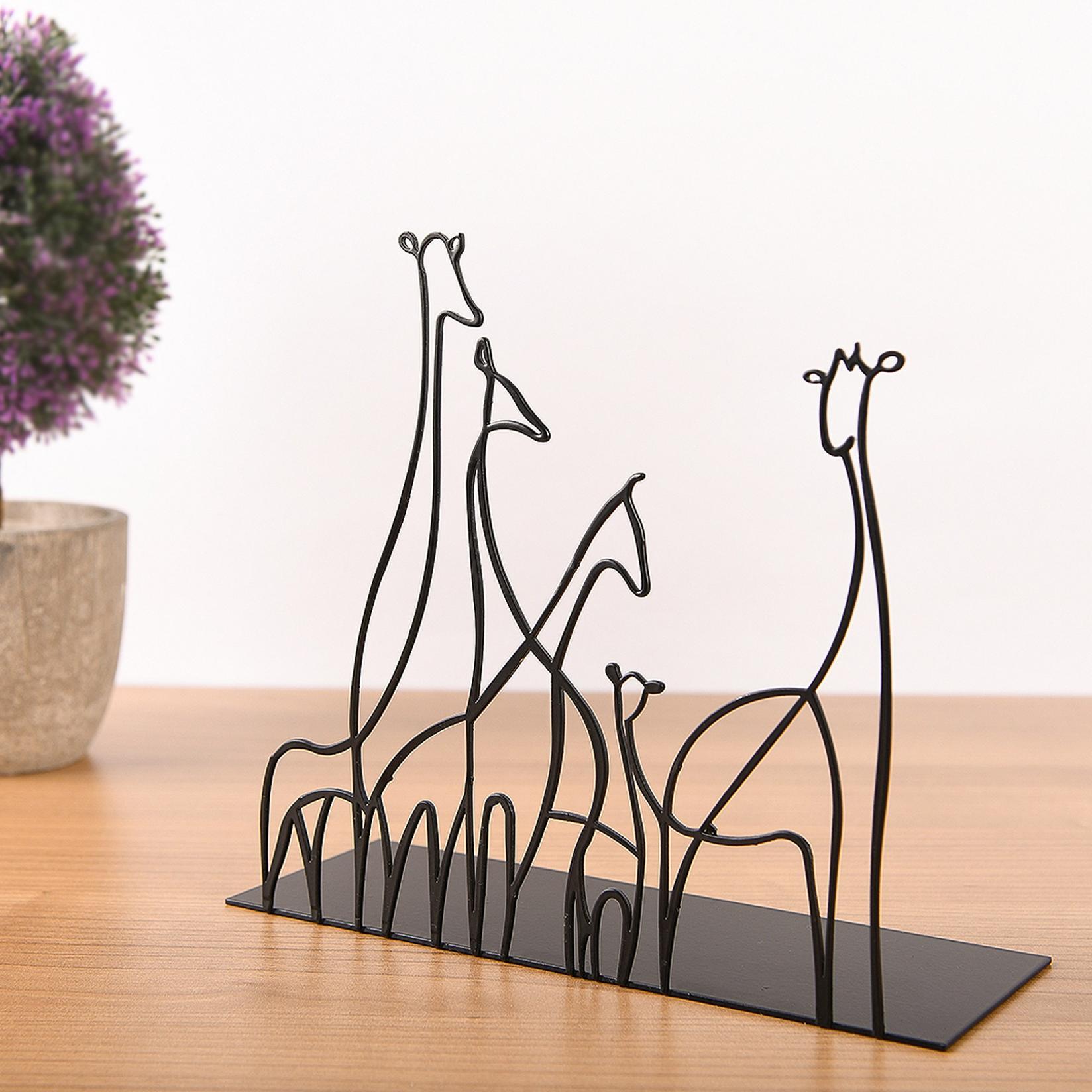 Aberto Design Dekorativna figura Giraffa, 18x20 cm, 1.5 mm, Crna