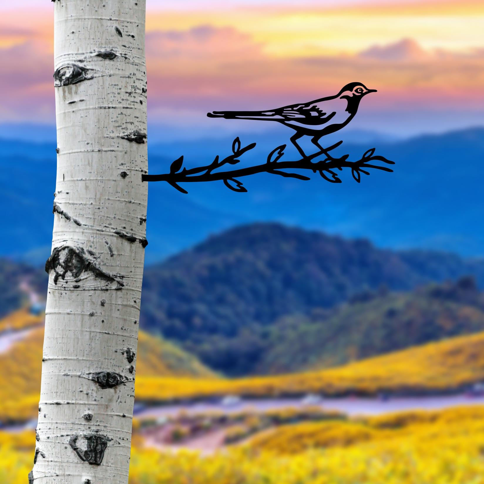 Aberto Design Dekorativna figura Bird On The Branch 05, 50x20 cm, 1.5 mm