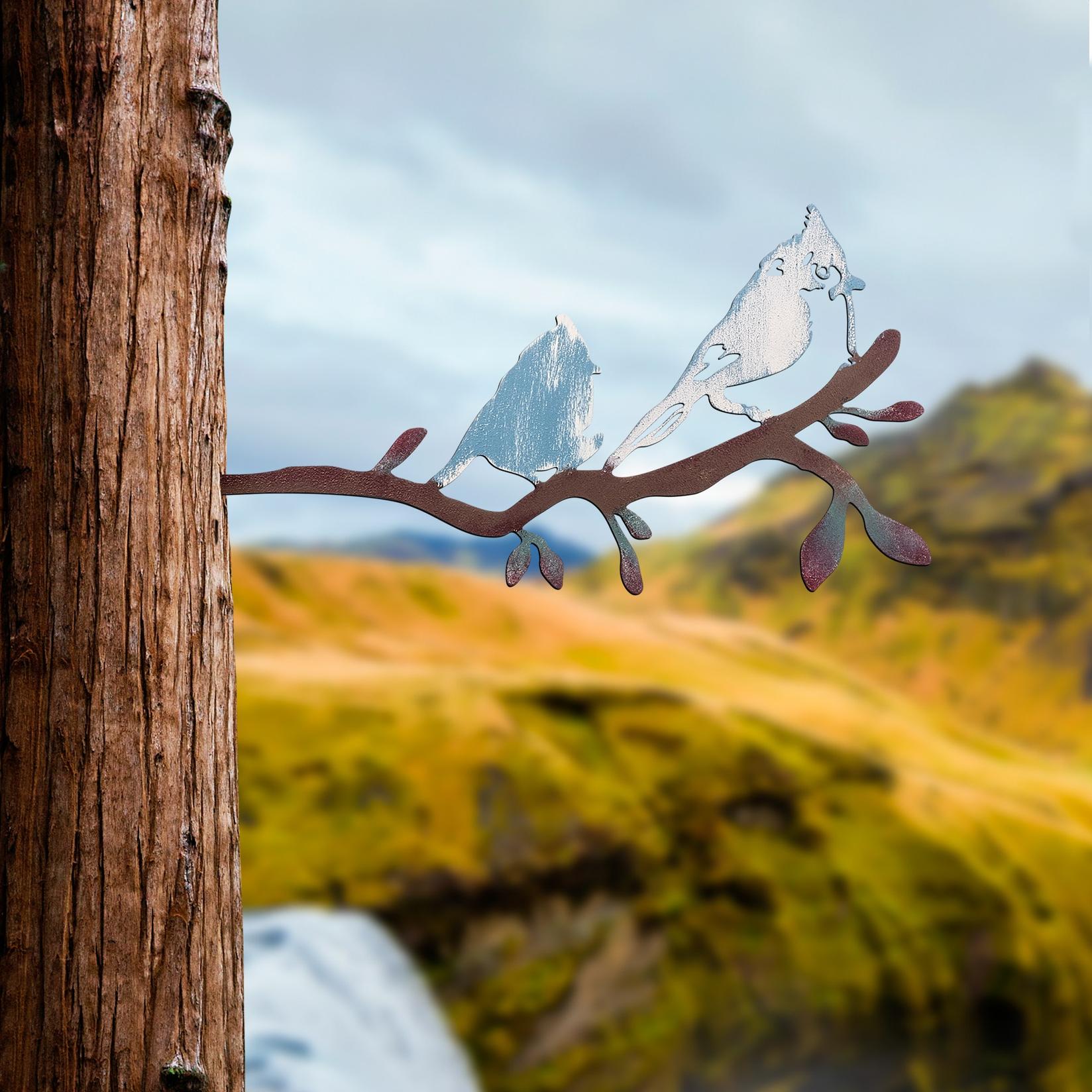 Aberto Design Dekorativna figura Bird on the branch 27, 23x45 cm, 1.5 mm, Plava