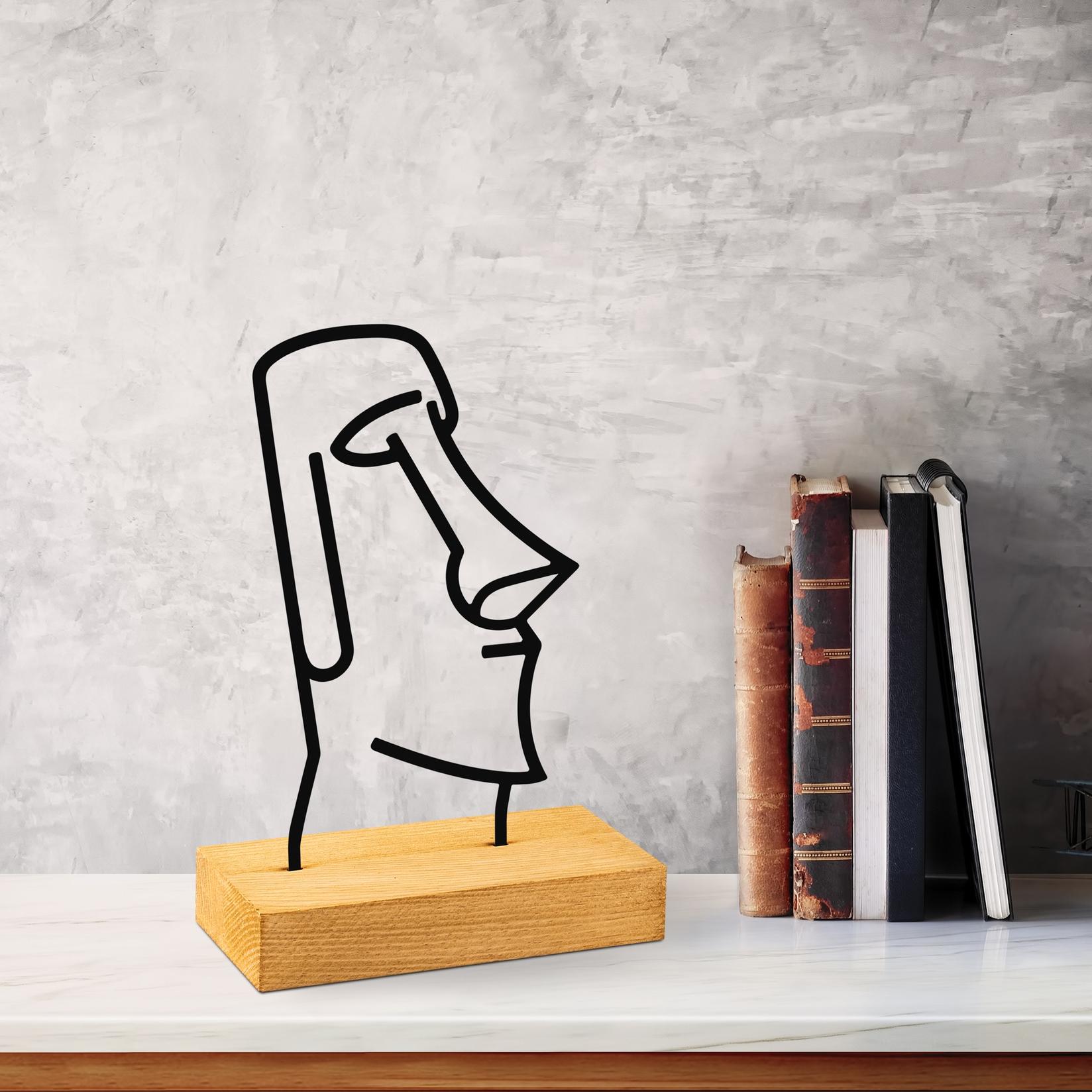 Aberto Design Dekorativna figura Moai, 24x8x17 cm, Crna