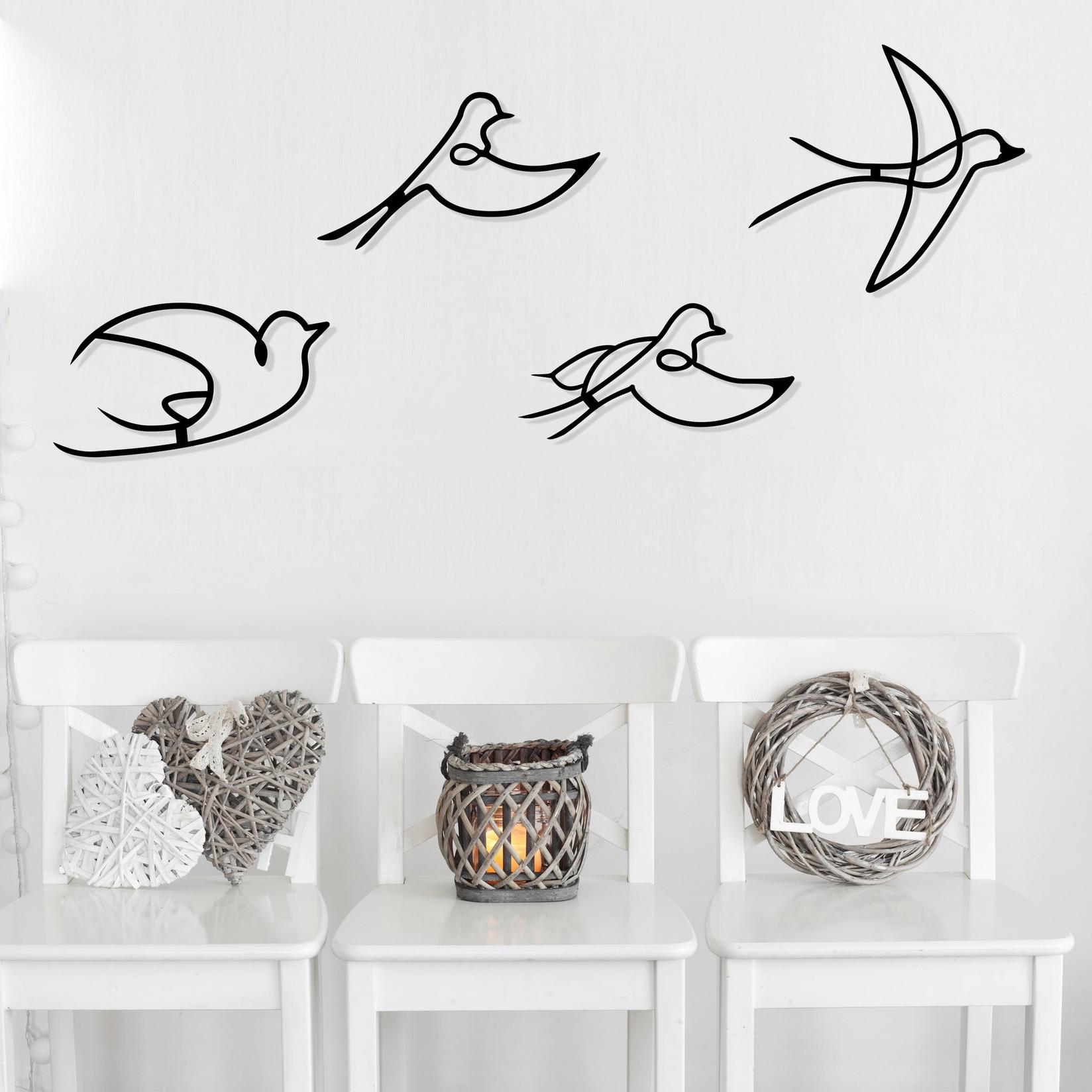 Wallity Set zidnih dekoracija Hope,, 1.2mm, 4 komada, Crna