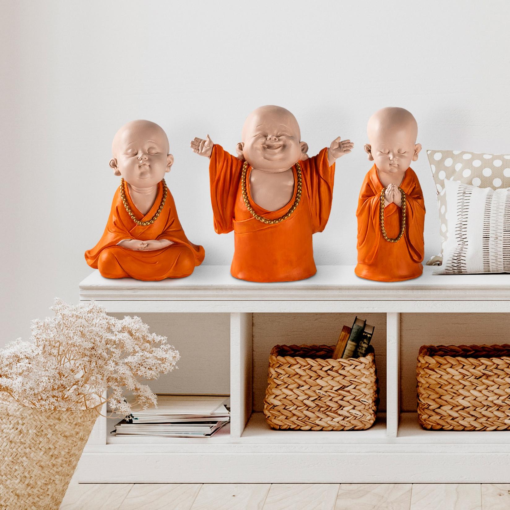 Aberto Design Set dekorativnih figura Yak-045, 27x27x17cm, 20x25x17cm, 14x33x14cm, 3 komada, Narandžasta