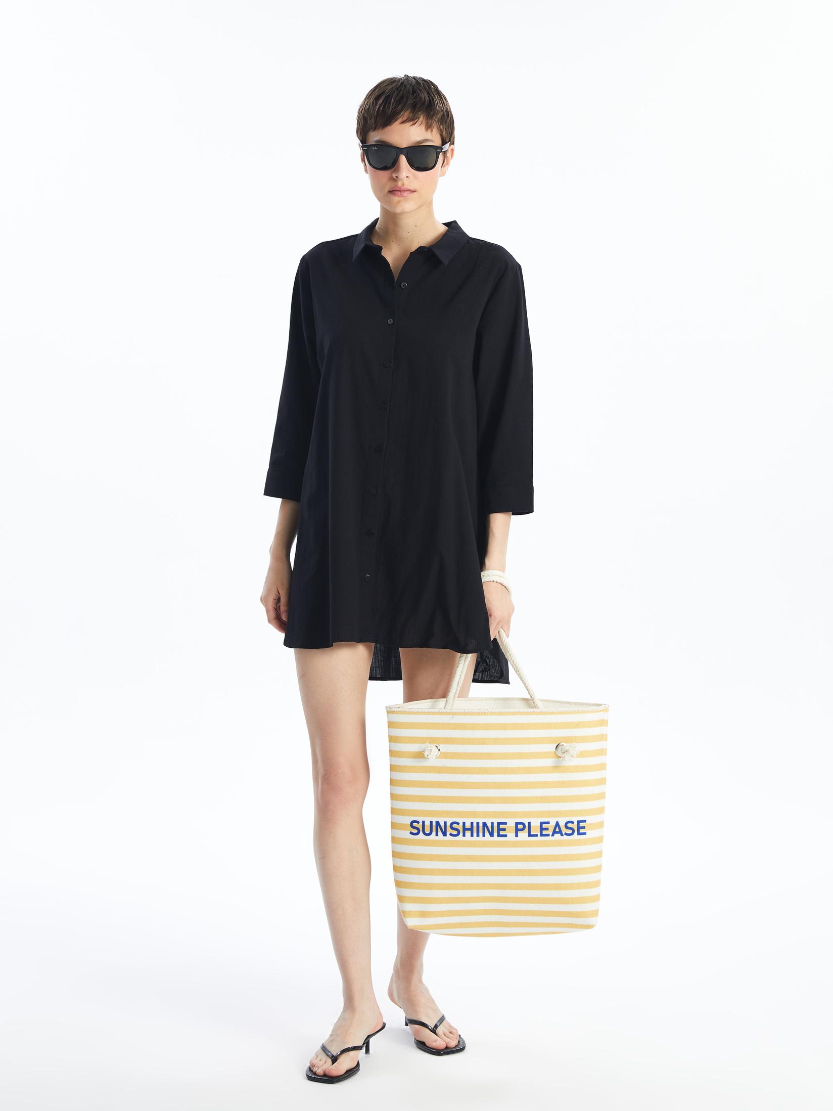 LC Waikiki Ženska haljina za plažu S42578Z8-CVL, Crna