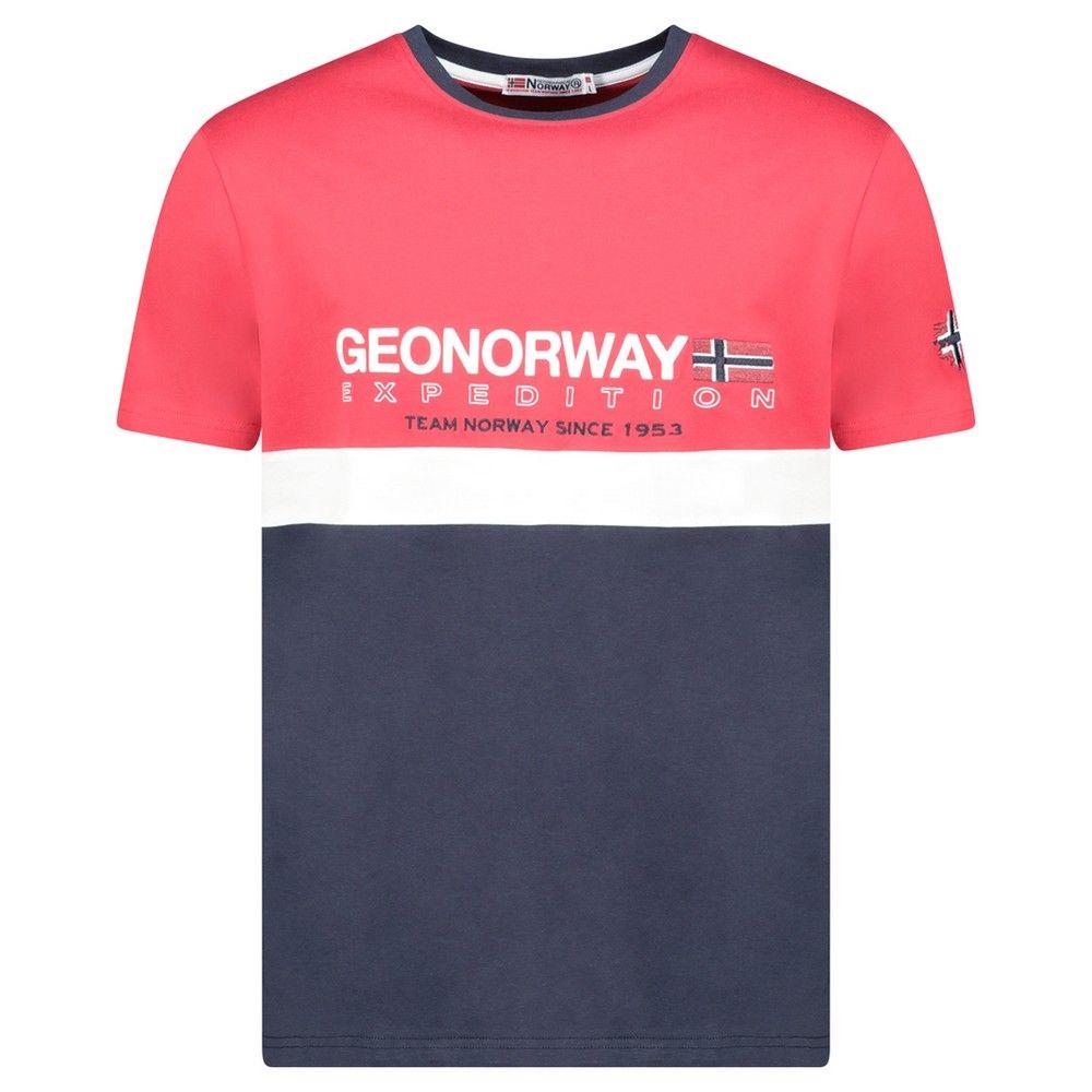 Geographical Norway Muška majica Jdouble db 254, Crveno-teget