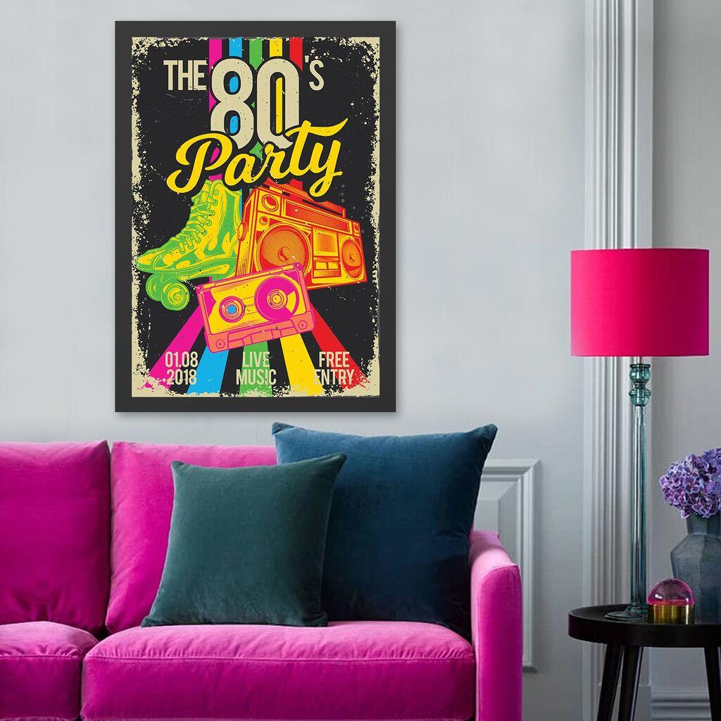 Wallity Uramljena slika The 80's Party, 35x45 cm