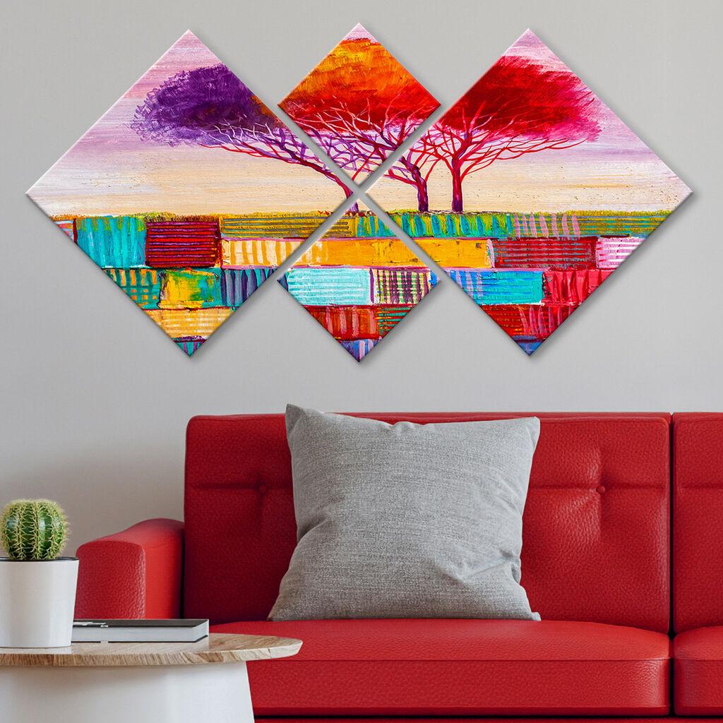 Wallity Slika 4MDF1238354392, 60x115 cm, 4 dela