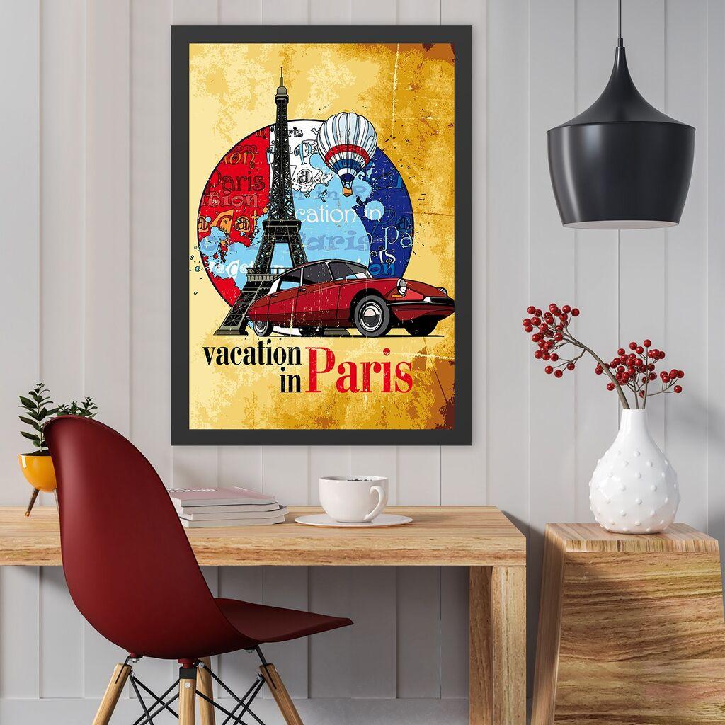 Wallity Uramljena slika Vacation In Paris, 55x75 cm