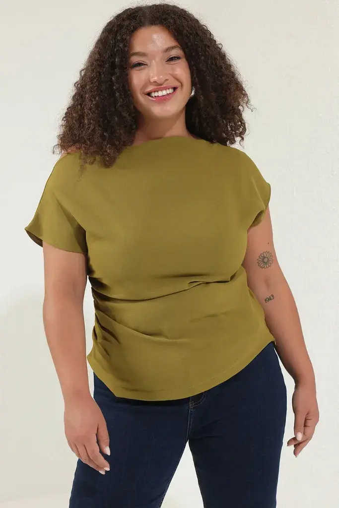 Trendyol Curve Ženska bluza Tbbss25Af00016, Zelena