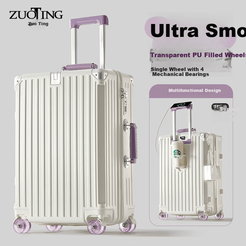 Zuoting Kofer, 71.1 cm, Belo-ljubičasti