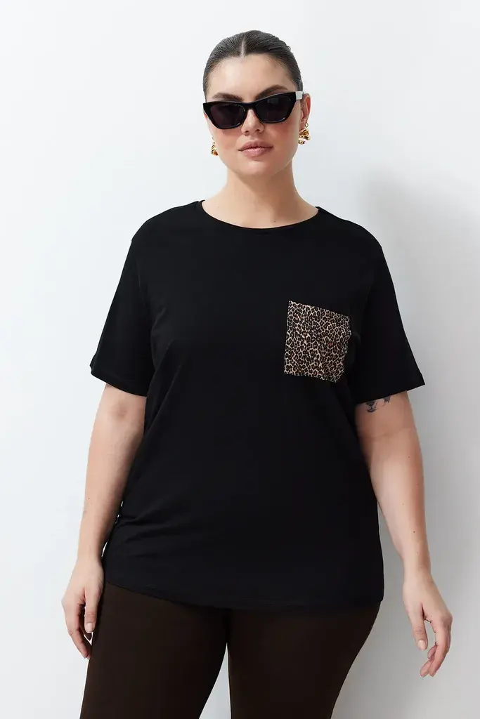 Trendyol Curve Ženska majica Tbbss24Bf00059, Crna