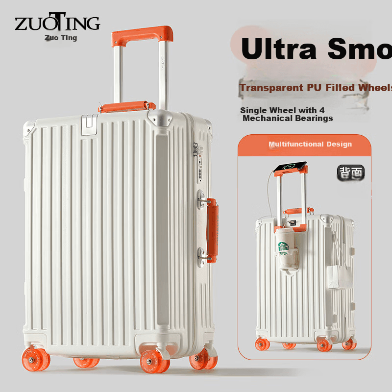 Zuoting Kofer, 61 cm, Belo-narandžasti
