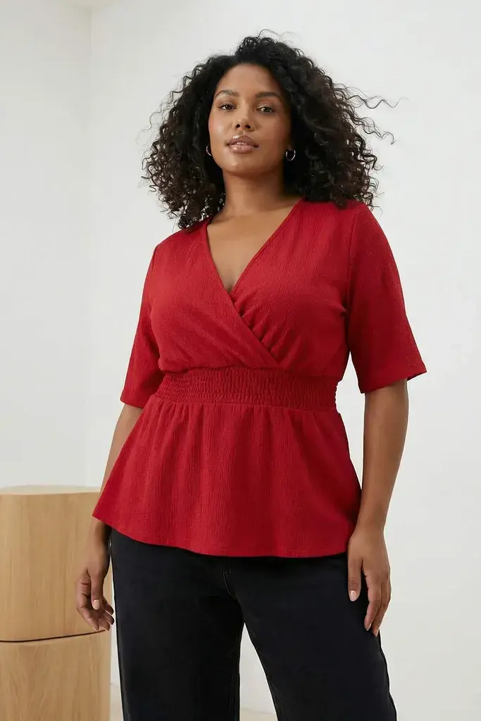 Trendyol Curve Ženska bluza Tbbss25Af00083, Crvena