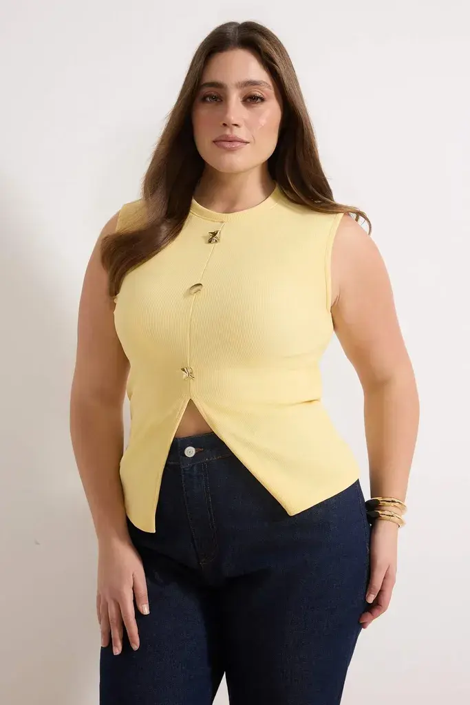 Trendyol Curve Ženska bluza Tbbss25Af00121, Žuta