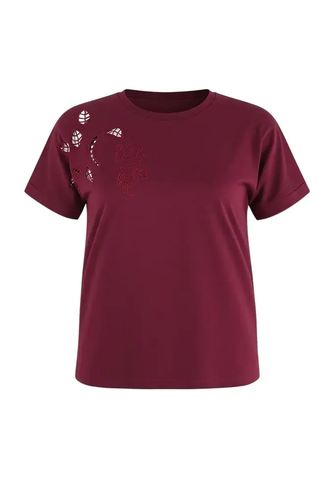 Trendyol Curve Ženska majica Tbbss24Bf00055, Bordo