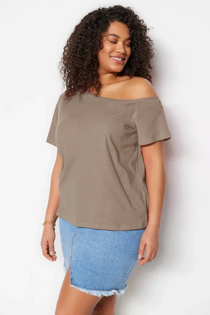 Trendyol Curve Ženska bluza Tbbss22Af0052, Bež