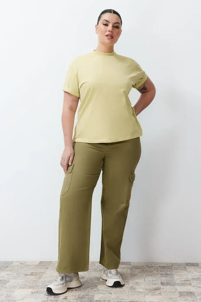 Trendyol Curve Ženske pantalone TBBSS24CJ00018, Kaki