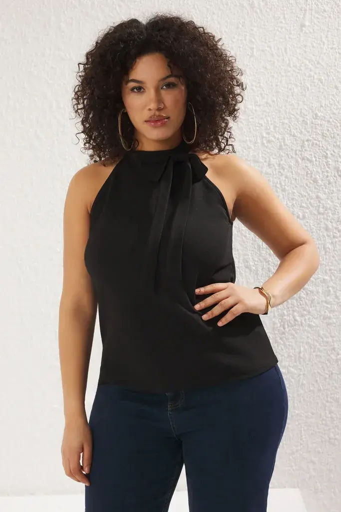 Trendyol Curve Ženska bluza Tbbss25Af00007, Crna