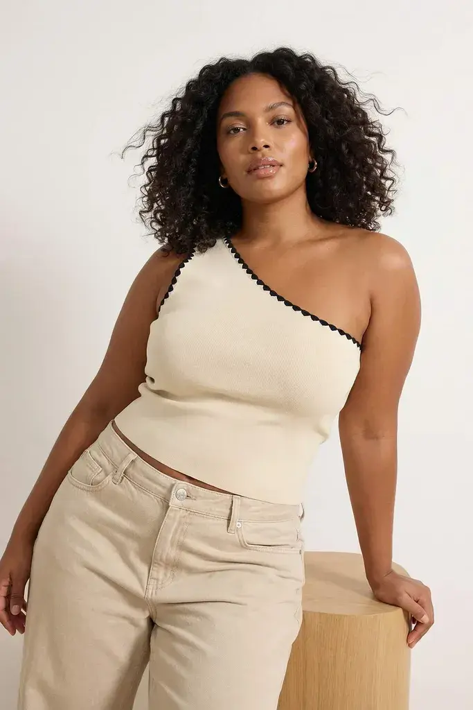 Trendyol Curve Ženska bluza Tbbss25Af00046, Krem