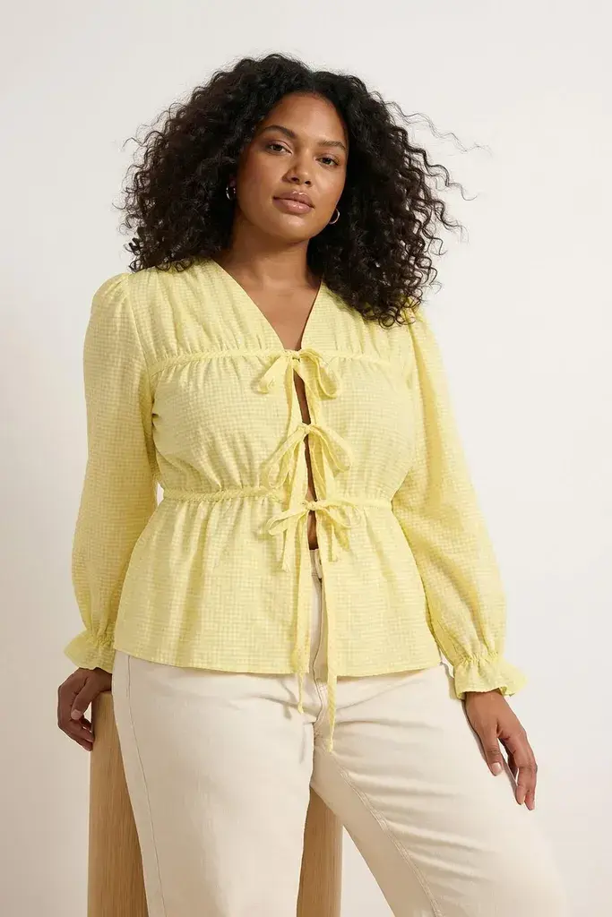 Trendyol Curve Ženska bluza Tbbss25Af00066, Žuta