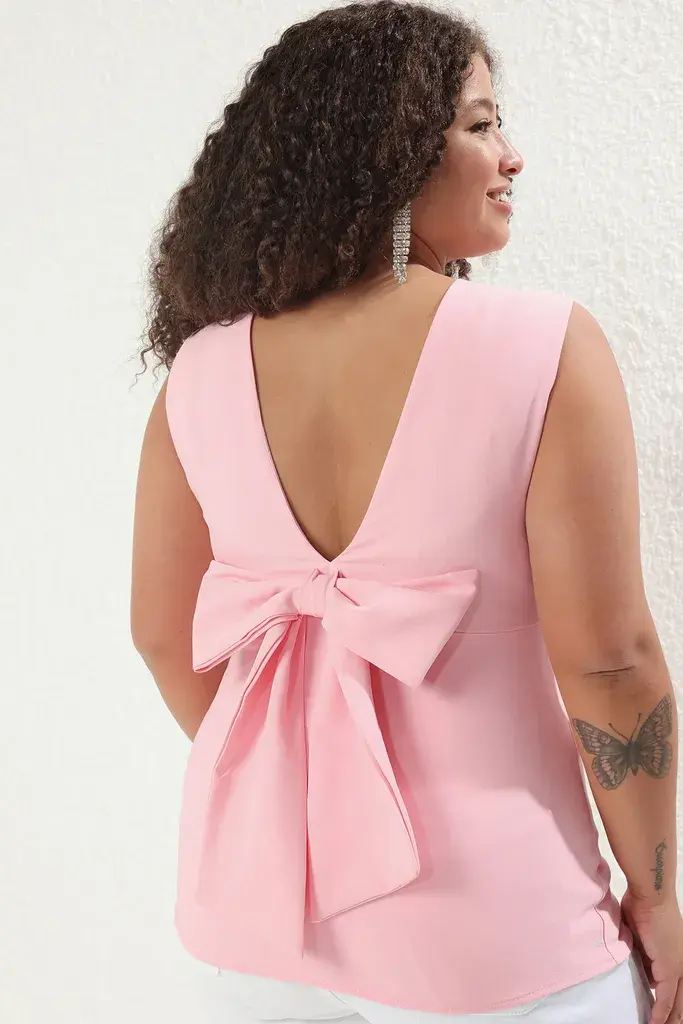 Trendyol Curve Ženska bluza Tbbss25Af00089, Roze