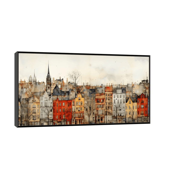 Canvas Slika na platnu Gradski Rapsodija, Sa ramom, 60 x 30 cm, Crni