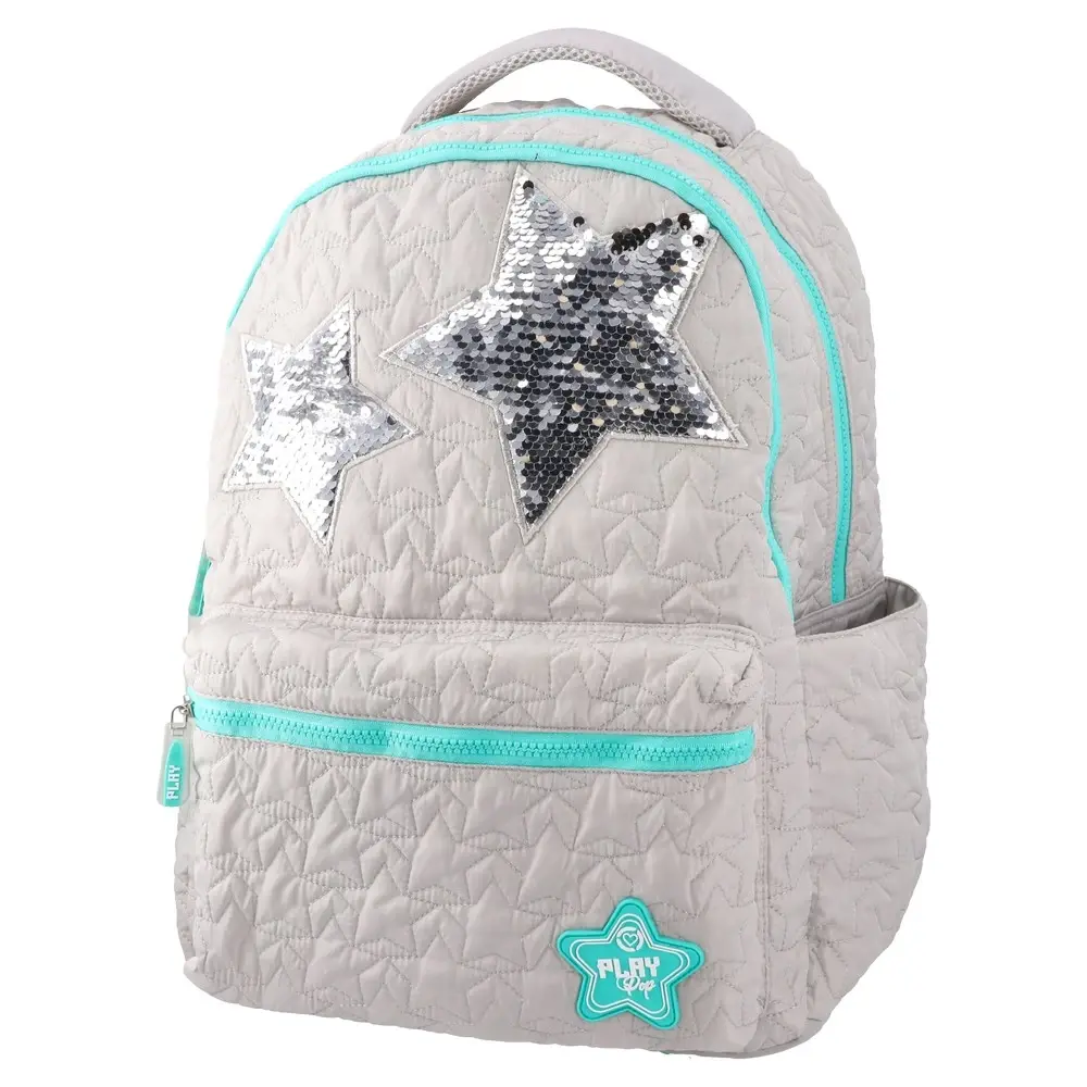Play Školski ranac za devojčice Sequin star Pop fashion, 43x30x20cm, Bež
