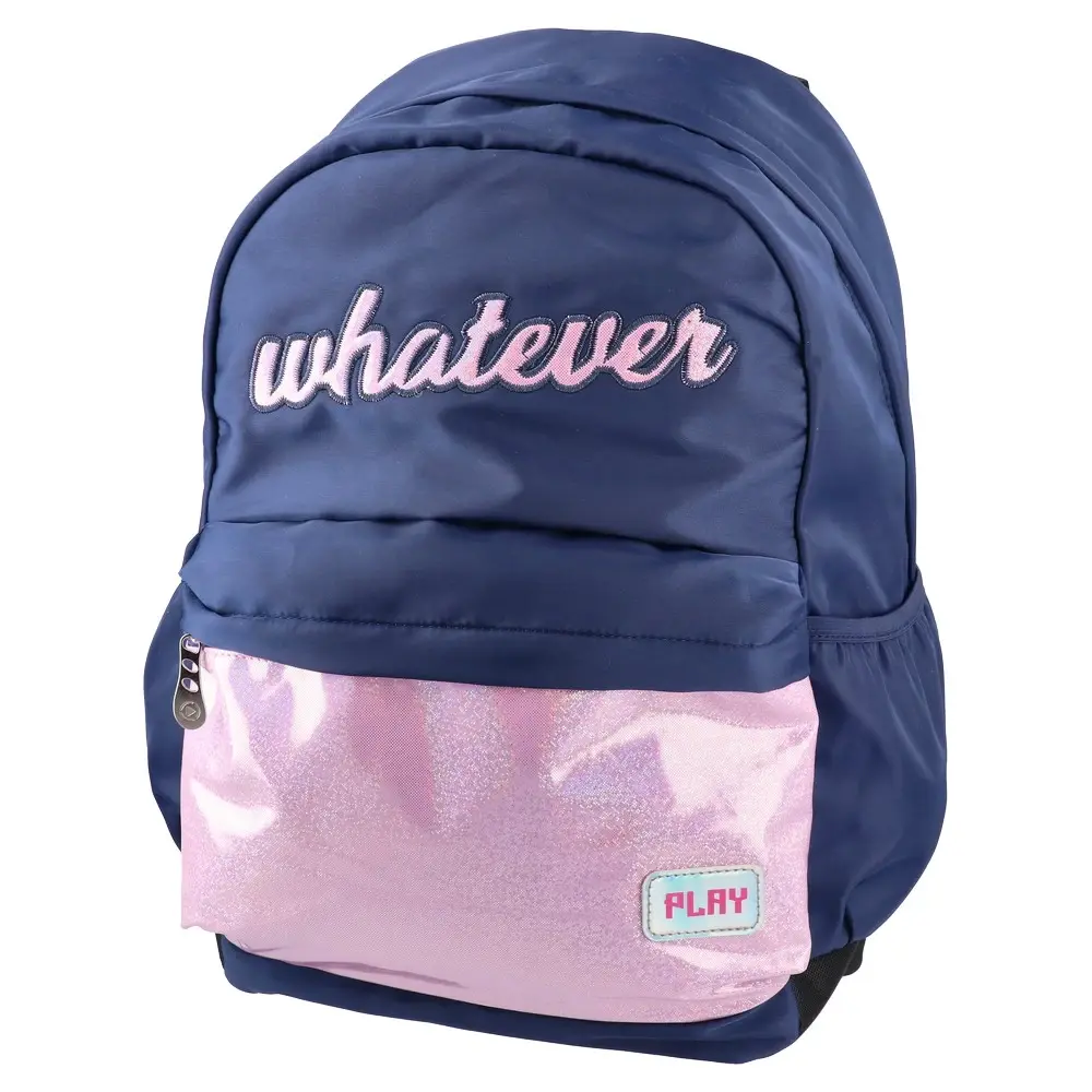 Play Školski ranac za devojčice Whatever Pop fashion, 43x30x20cm, Teget - roze