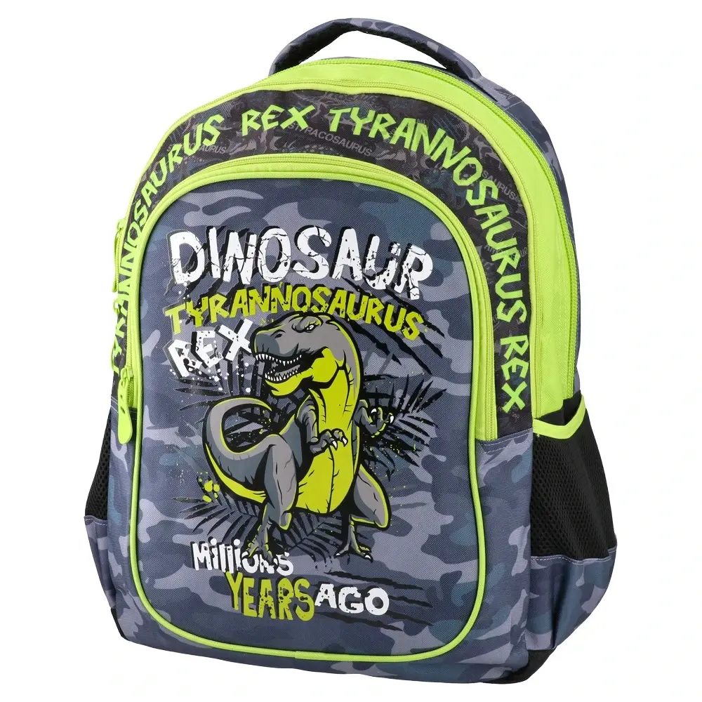 Sazio Neo Školski ranac za dečake T-Rex 1M Smash, 43x33x20cm, Maslinasti