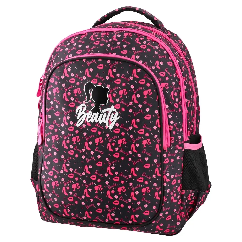 Sazio Neo Školski ranac za devojčice Beauty girl Smash, 43x33x20cm, Crno - roze