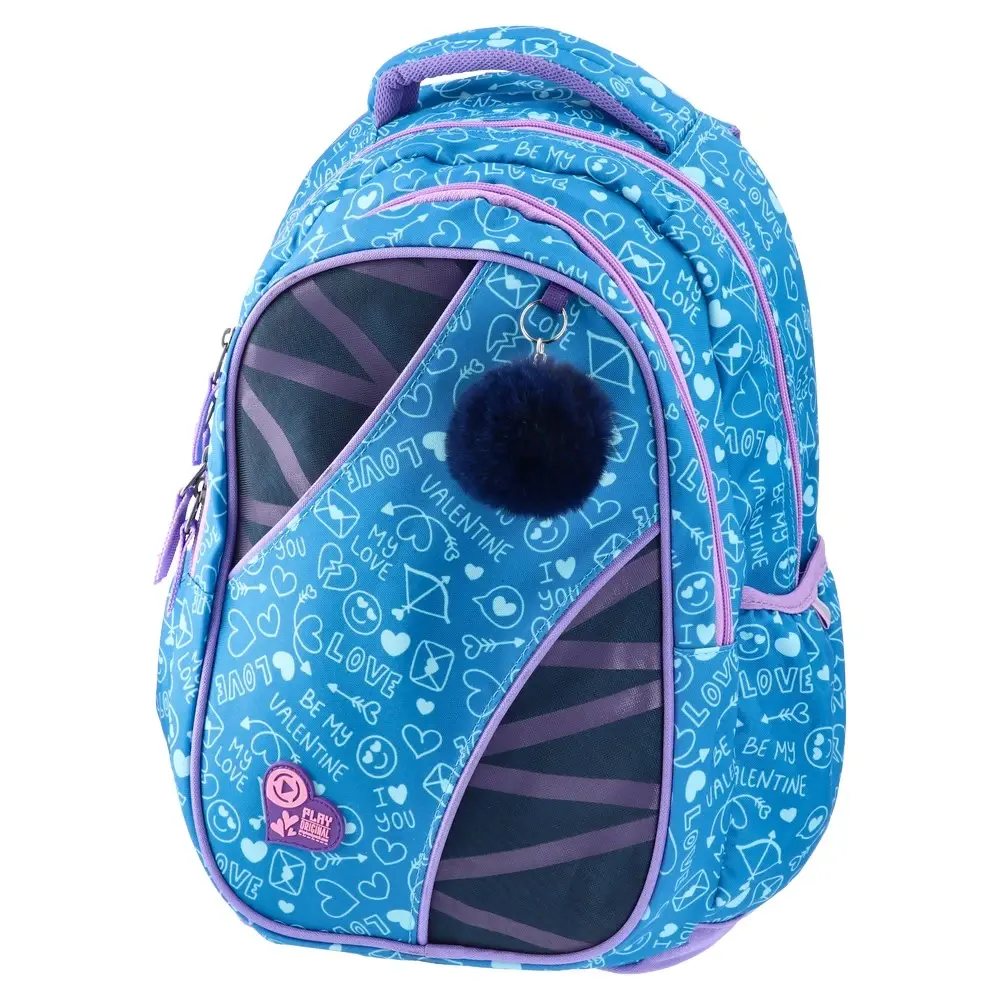 Play Školski ranac za devojčice Love Apollo 253, 41x31x21cm, Plavi