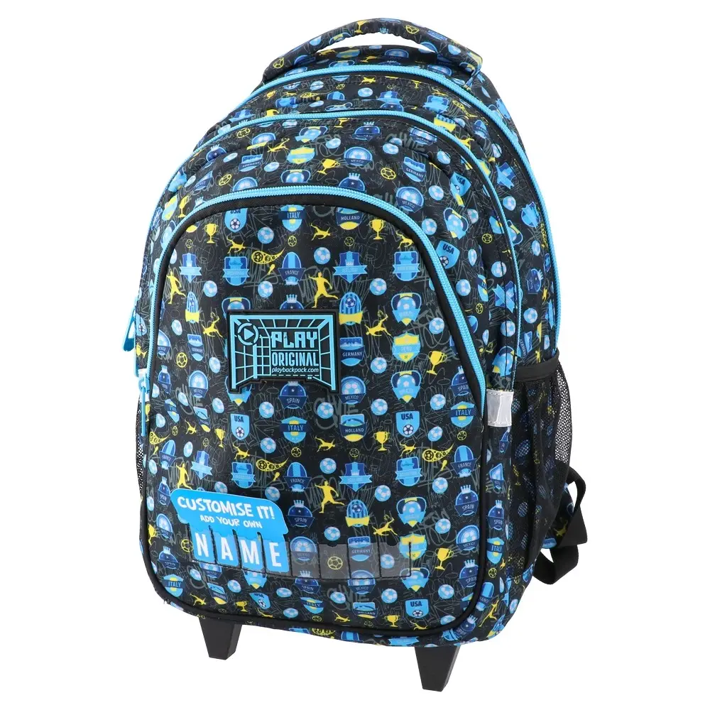 Play Ranac sa točkićima za dečake Elite Eleven Trolley, 49 x 34 x 24 cm, Crno-plavi