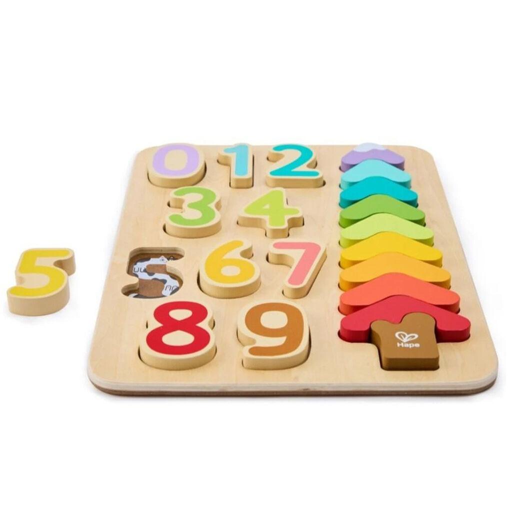 Hape Dečije drvene puzle brojevi i boje E1657, 3+