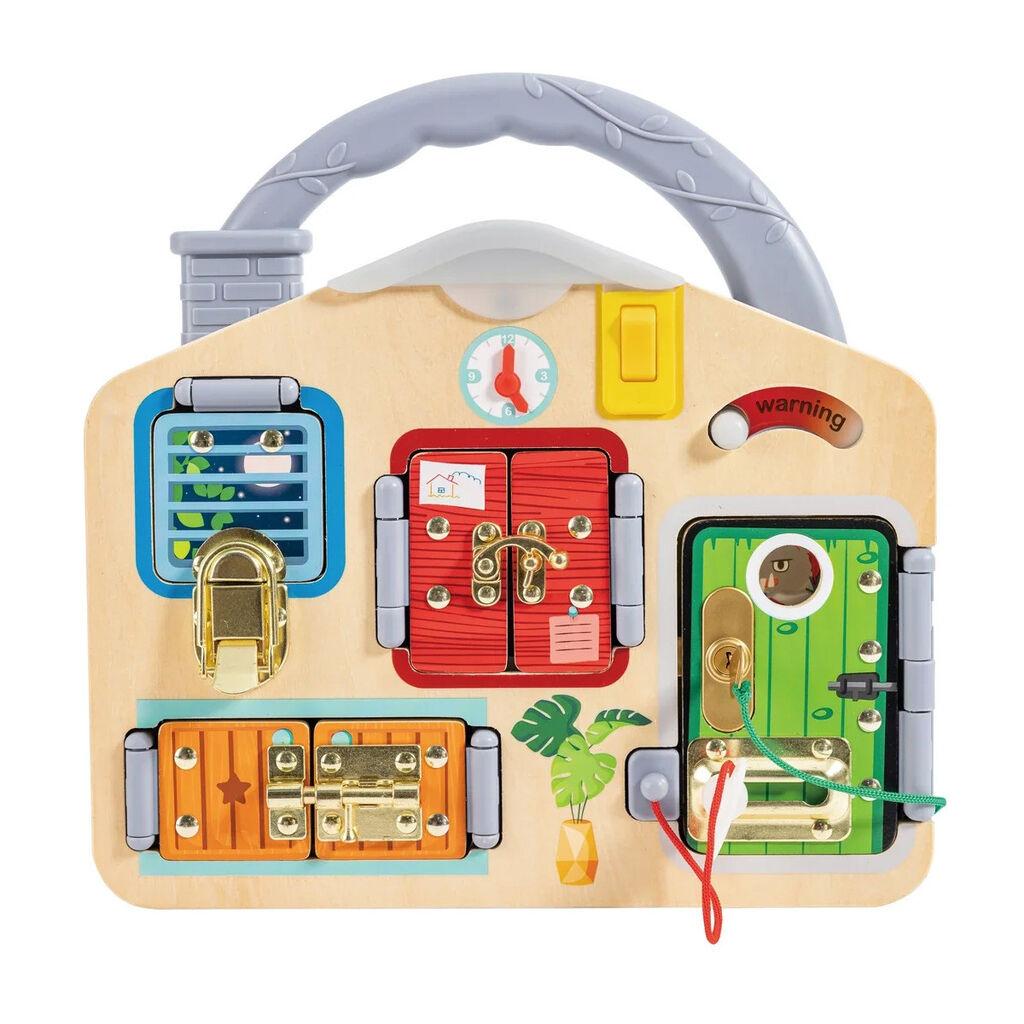 Hape Dečija drvena igračka kućica sa bravama E1111, 3+