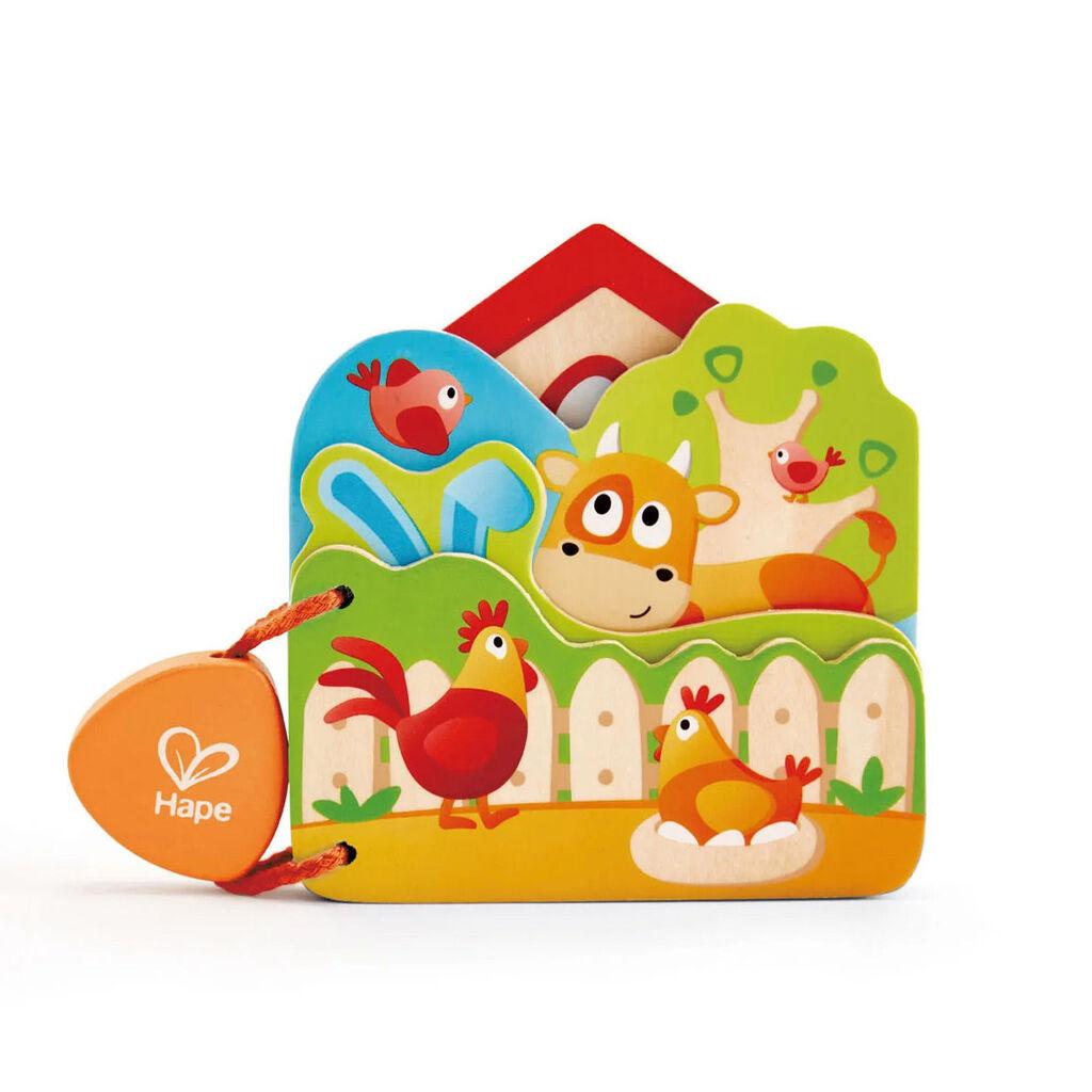 Hape Dečija drvena edukativna knjiga E0046, 6m+