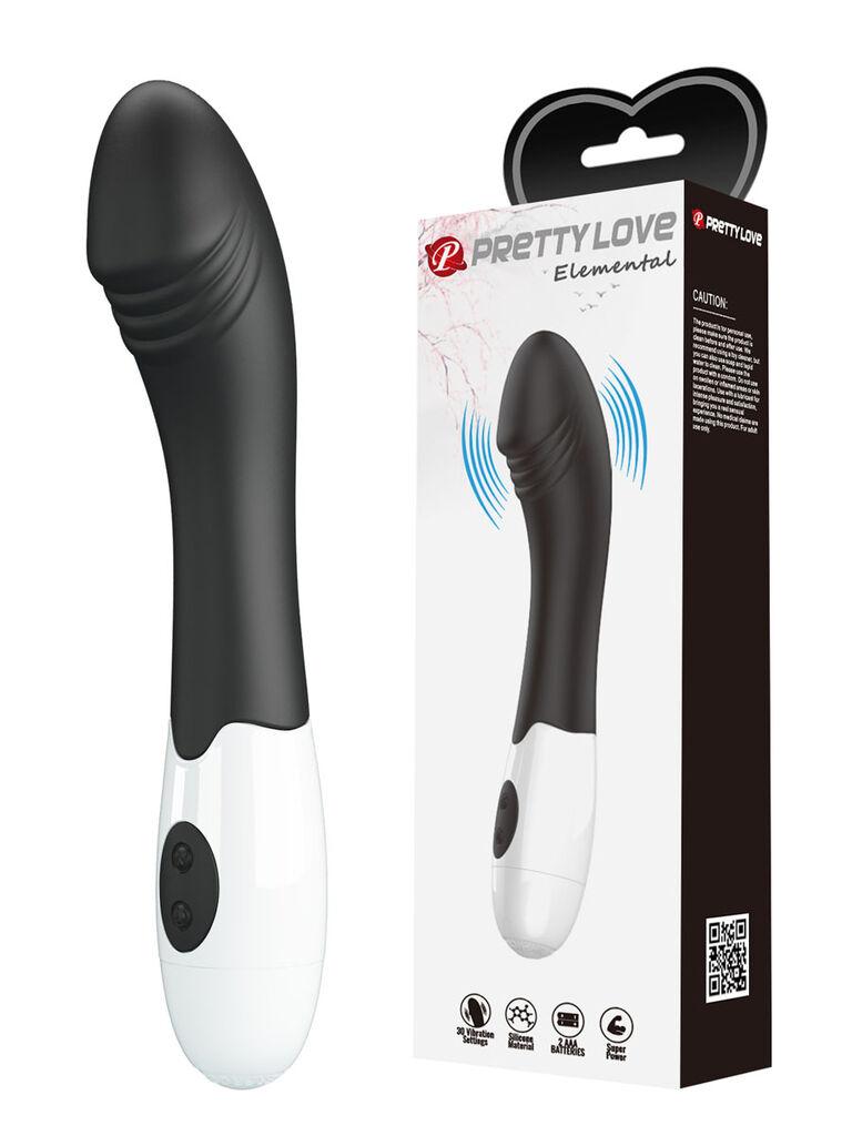 Vibrator Elemental, 19cm, Crni