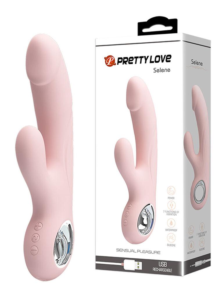 Vibrator Pretty Love Selene Rabbit, 19cm, Svetloroze