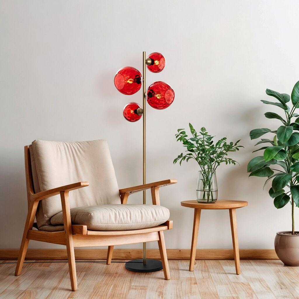 Opviq Podna lampa Benek-20-15-14521, Crvena