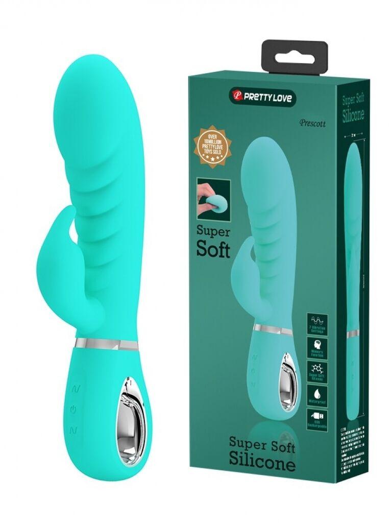 Vibrator Super Soft Prescott, 20cm, Zeleni
