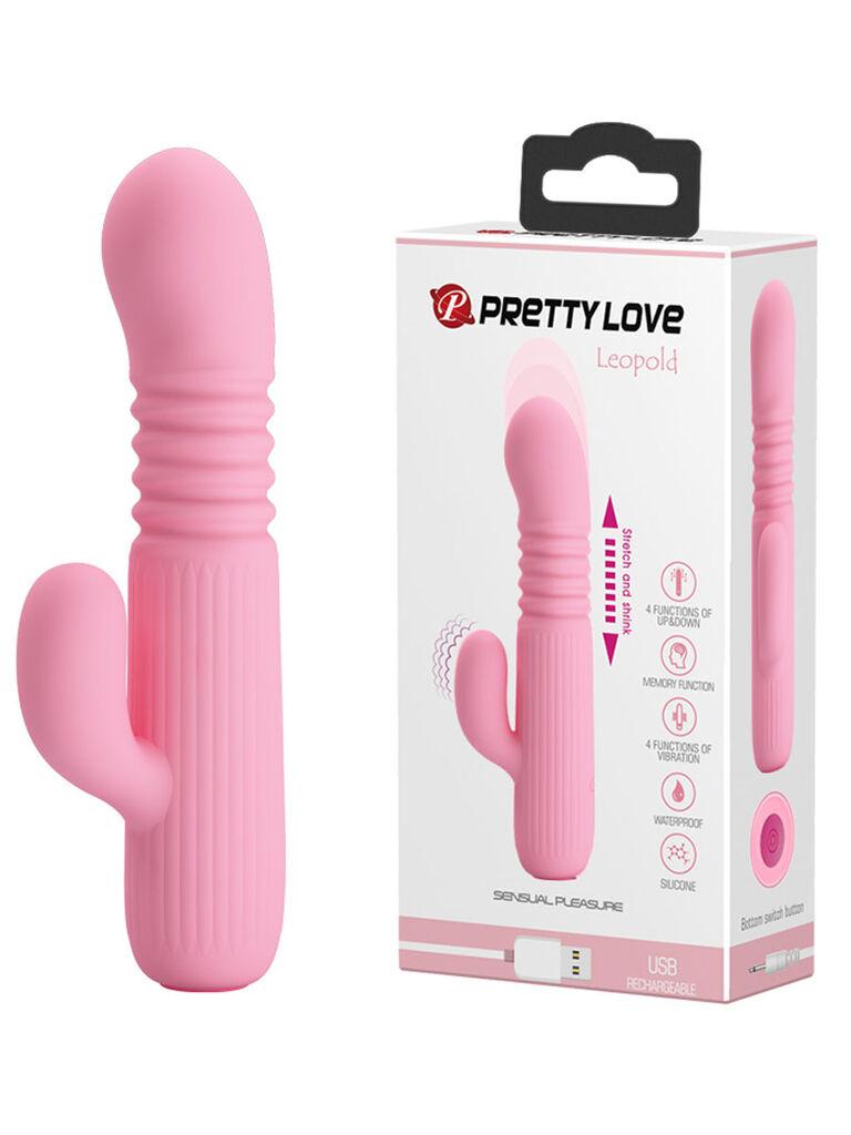 Vibrator Pretty Love Leopold, 15.5cm, Svetloroze