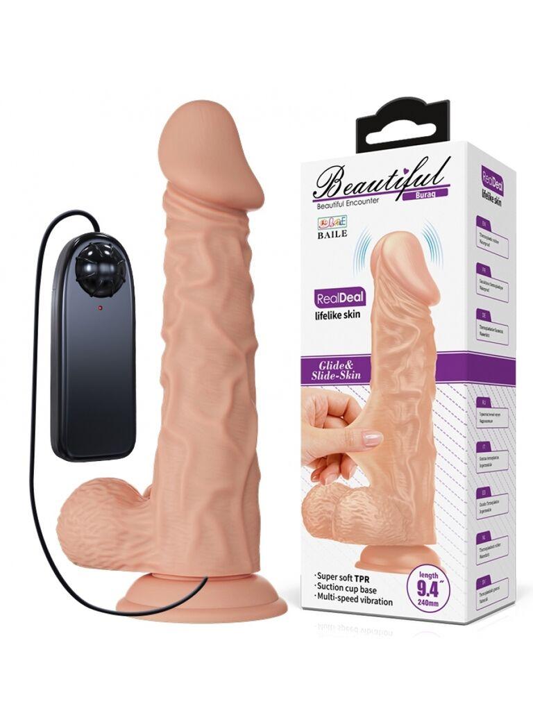 Vibrator Beautiful Buraq, 24cm, Boja kože